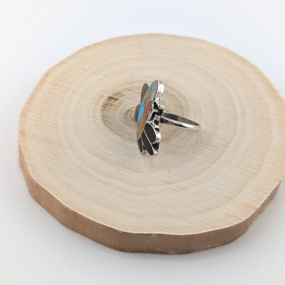 Genuine Native American Jewelry Zuni Ring Hummingbird Style Tribal sz 7.5 *** - Picture 7 of 11
